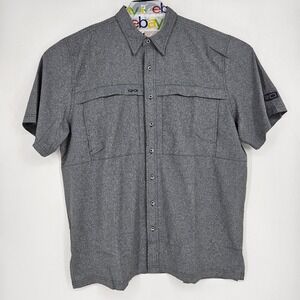 GameGuard 1051 Shirt Mens 2XL Vented Button Down Fishing Short Sleeve Gray